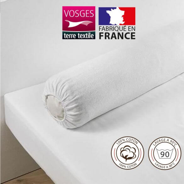 Taie traversin percale coton peigné CINETIQUE-Taie de traversin 90 x 190  cm-Bleu Paon