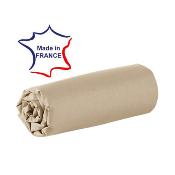 Drap housse - 180 x 200 cm - 100% coton - 57 fils - France