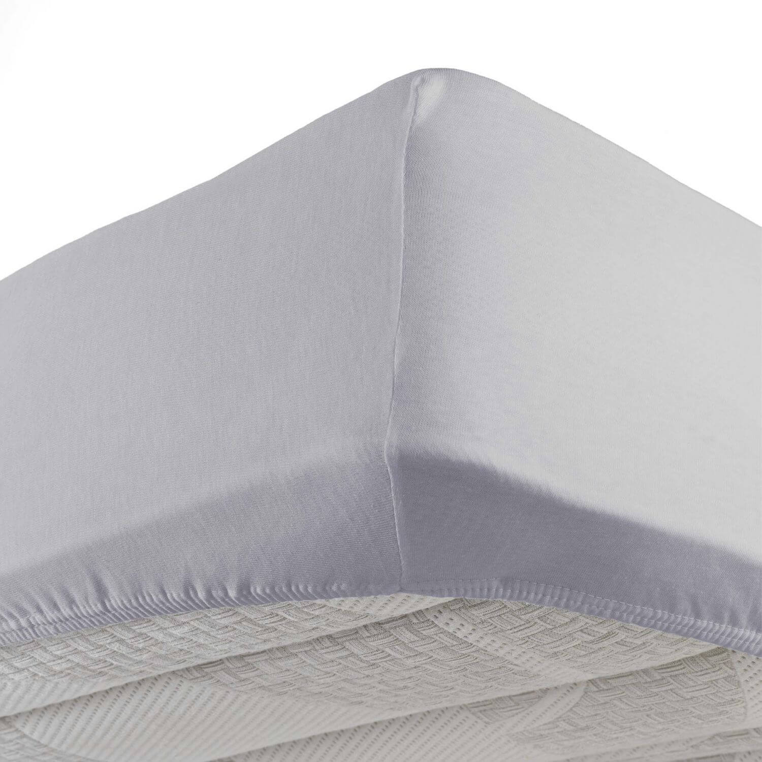 Drap housse - 160 x 200 cm - Point bourdon - jersey - Uni