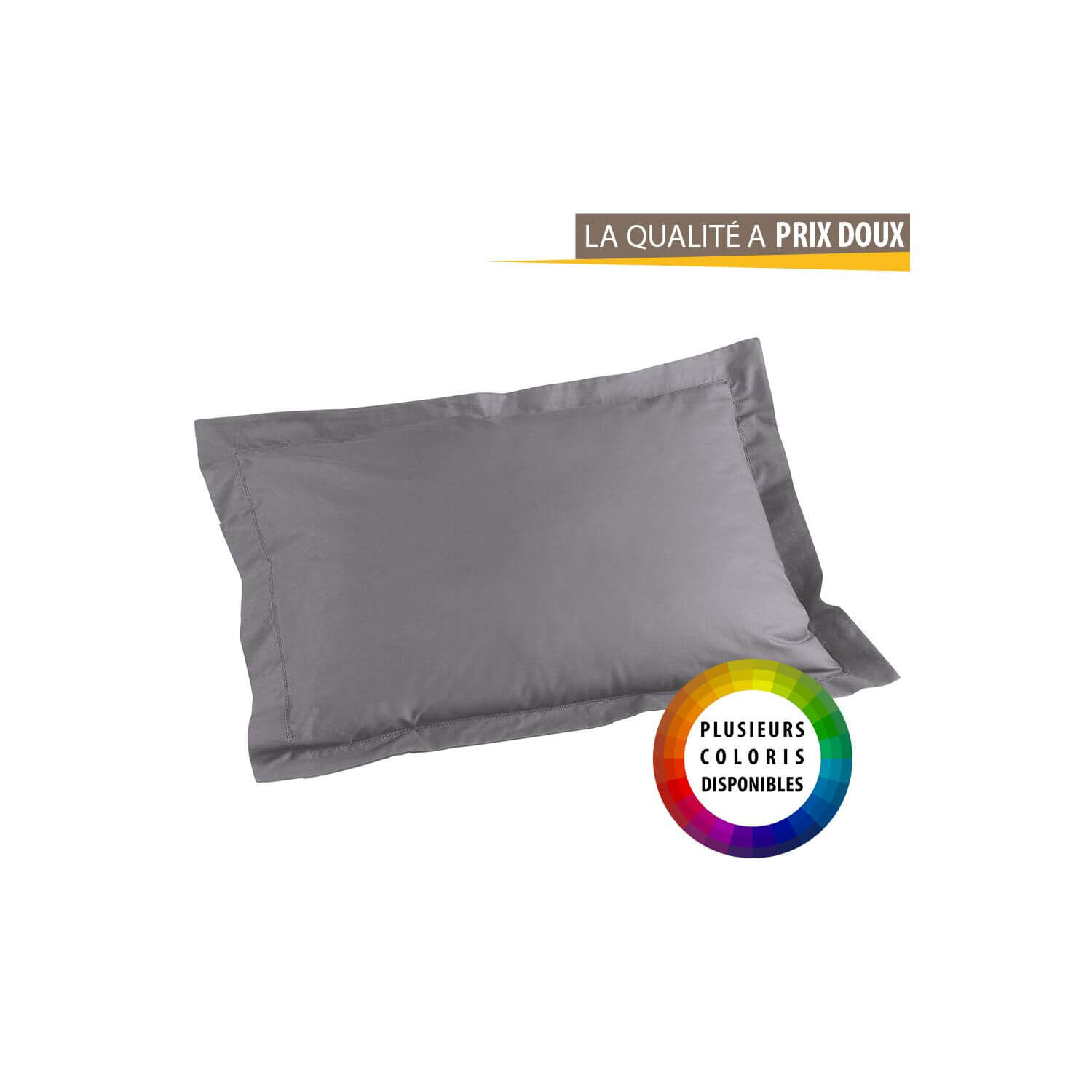 Taie d'oreiller rectangle - 50 x 70 cm - Point bourdon - 57 fils - Uni