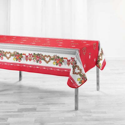 Nappe anti tache infroissable 150 x 300 cm - Réveillon de Noël