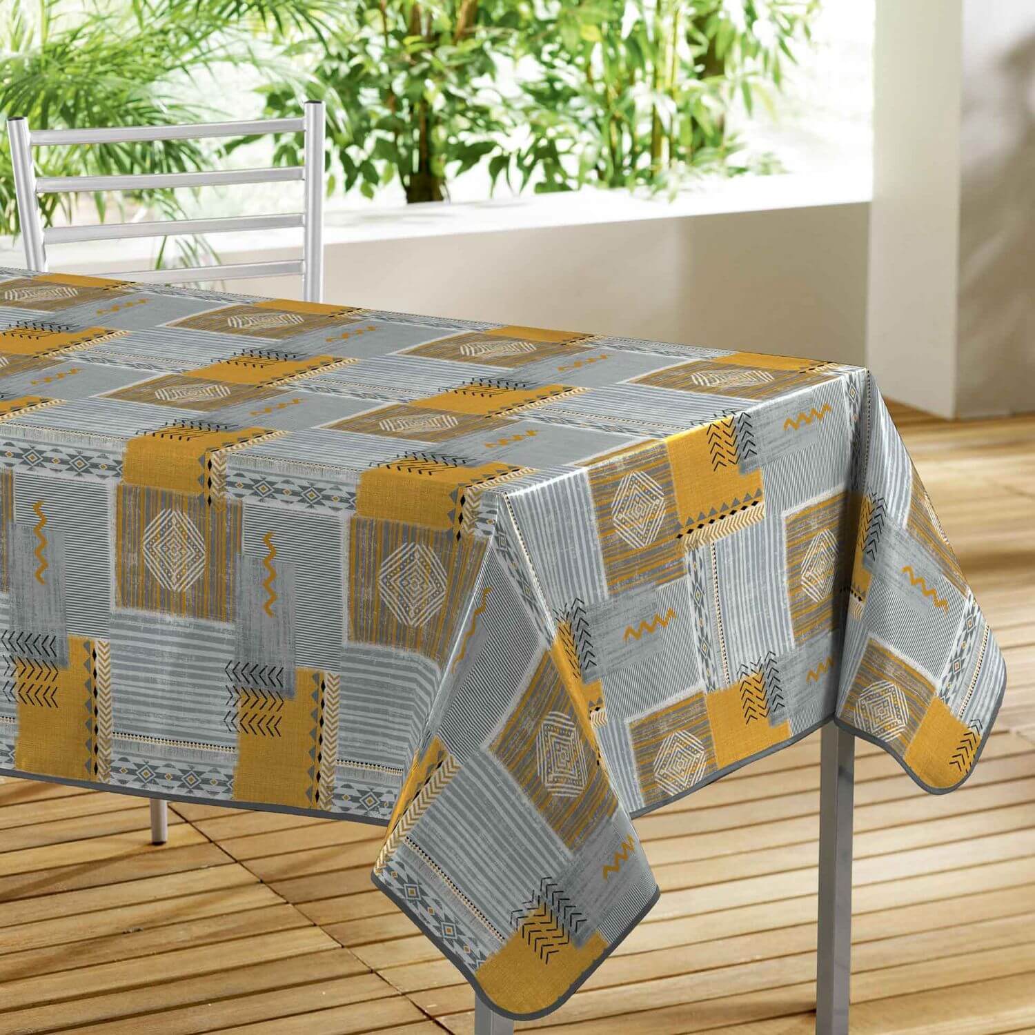 Nappe toile cirée rectangulaire - 140 x 240 cm - Motifs graphiques