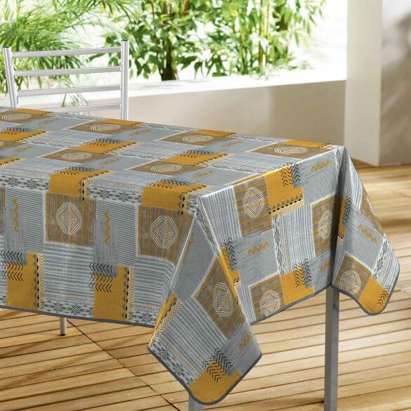 Nappe toile cirée rectangulaire - 140 x 240 cm - Olives et motifs  graphiques - Gris - Cdiscount Maison