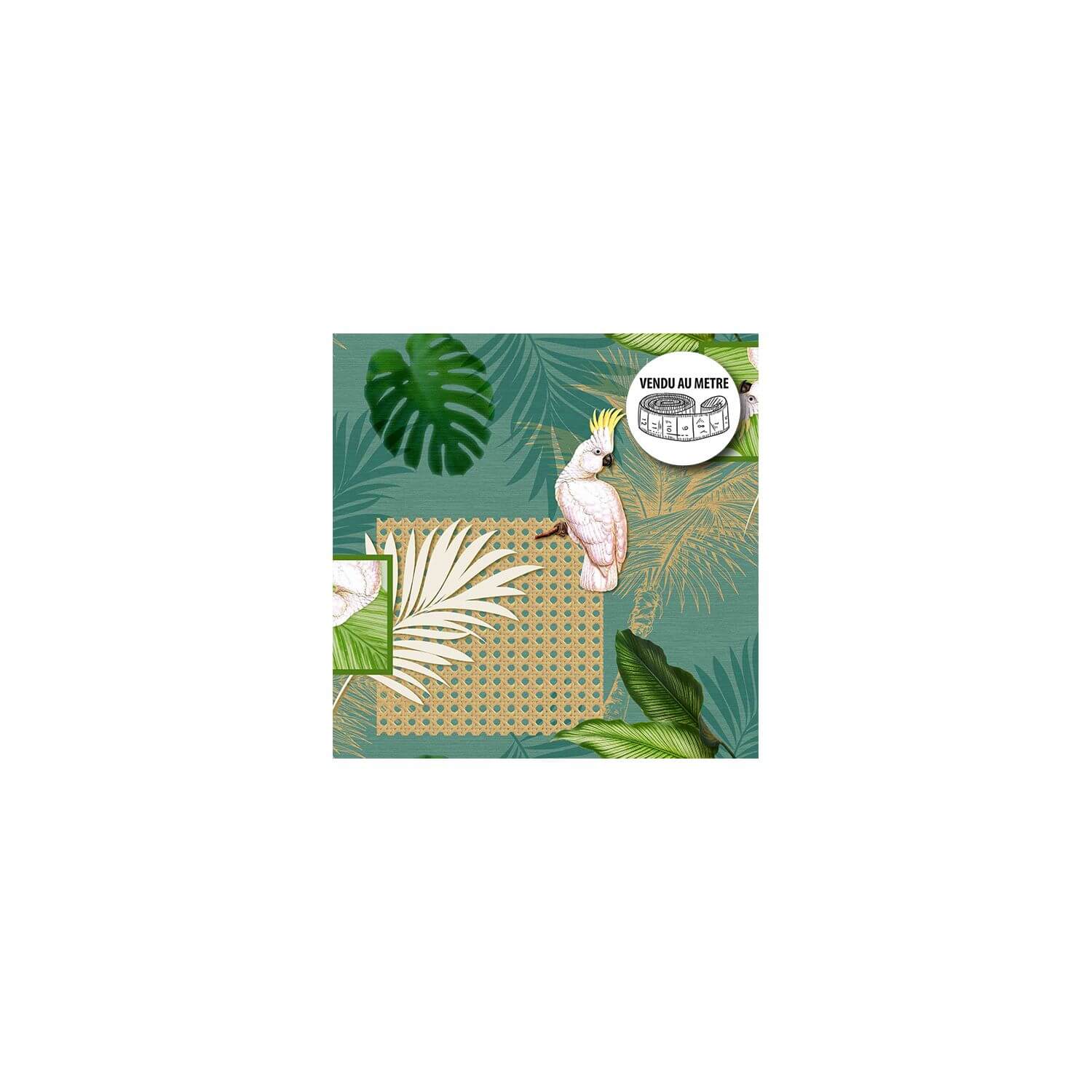Nappe toile cirée rectangle - 140 x 240 cm - Cacatoes et feuillages  tropicales