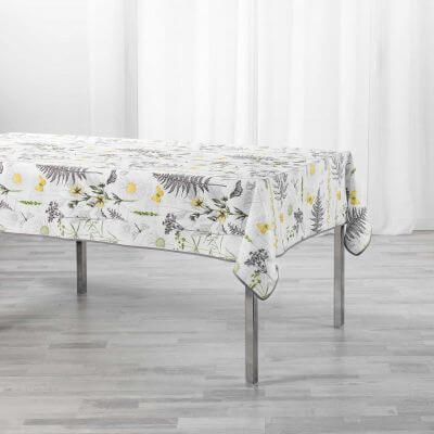 Nappe antitache rectangulaire - 150 x 240 cm - Polyester - Florale
