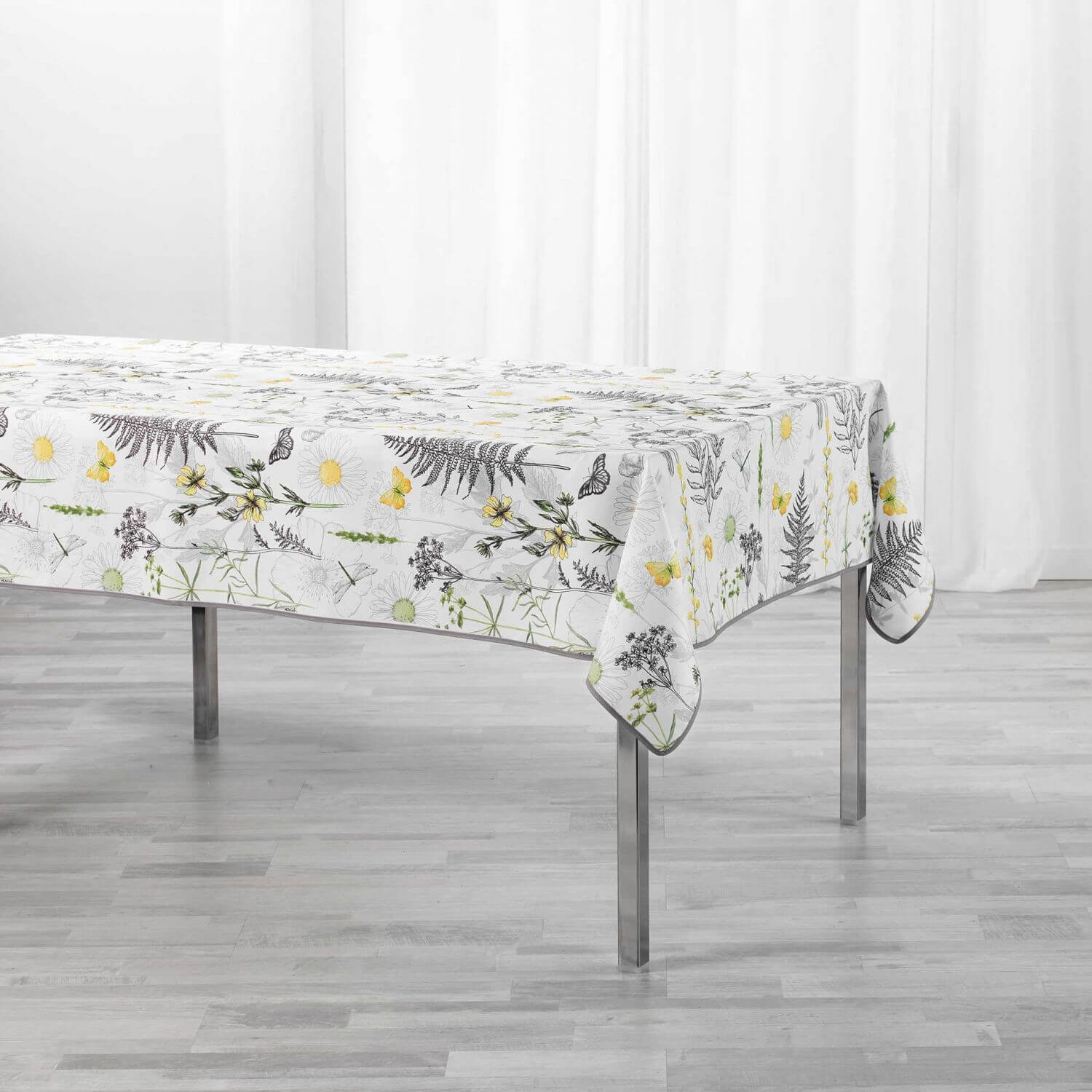 Nappe antitache rectangulaire - 150 x 240 cm - Polyester - Florale