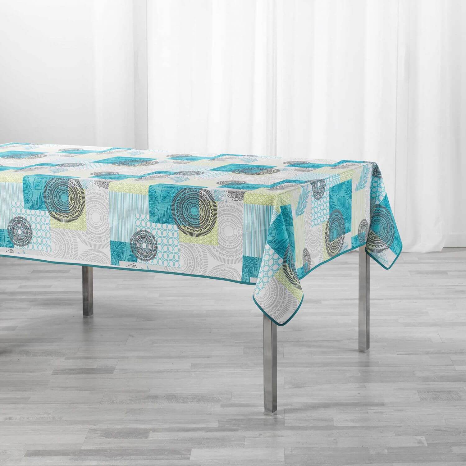 Nappe rectangulaire anti tâche – Bleu et Blanche 