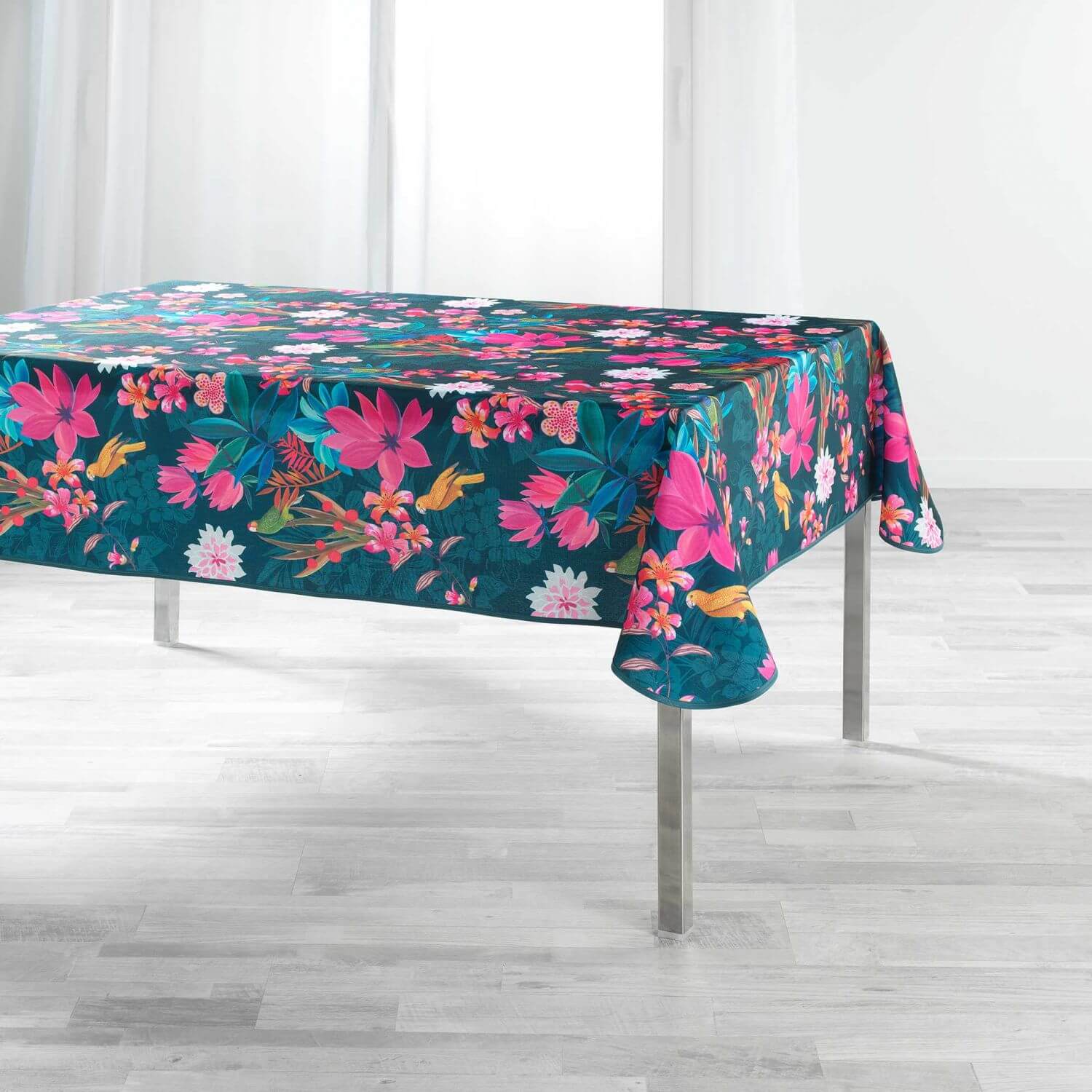 Nappe rectangulaire en tissu à motifs floraux - Multicolores - L