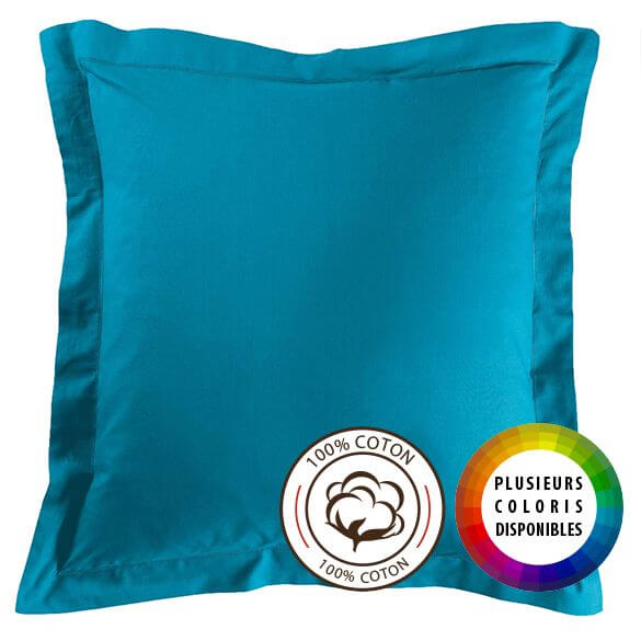 Taie d'oreiller carrée - 63 x 63 cm - 57 fils - Uni Taie d'oreiller carrée - 63 x 63 cm - 57 fils - Uni