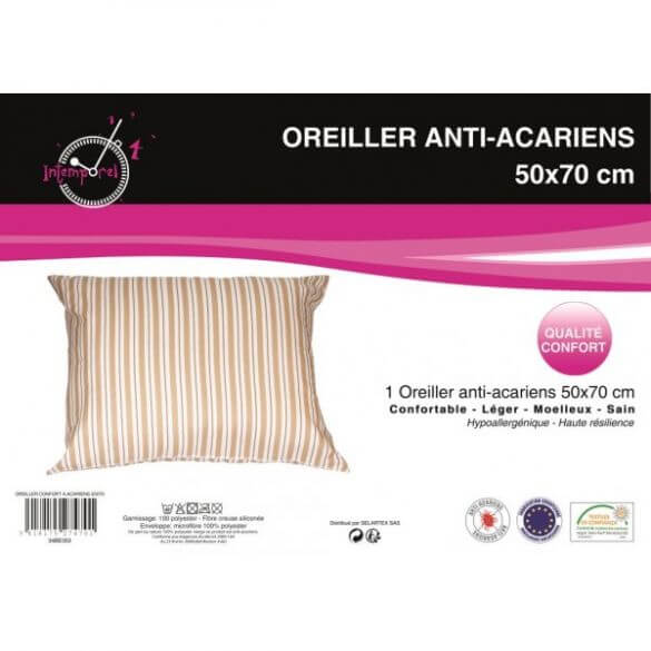 Oreiller d'antan anti-acariens - 50 x 70 cm