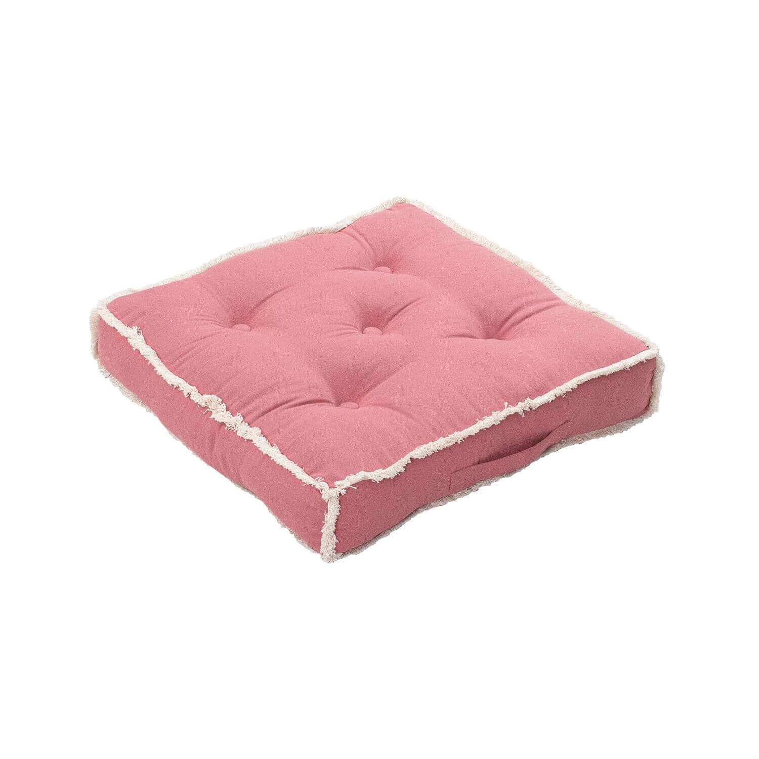 Coussin de sol à franges - 50 x 50 cm - 100 % coton