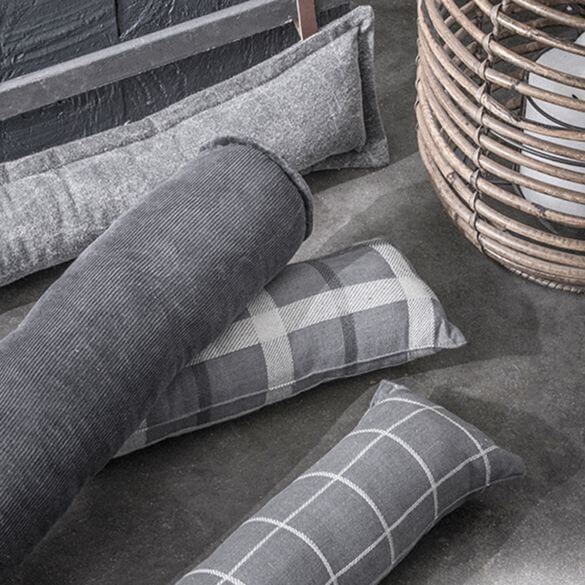 Bas de porte - Gris - Velours côtelé - 95 x 10 cm 