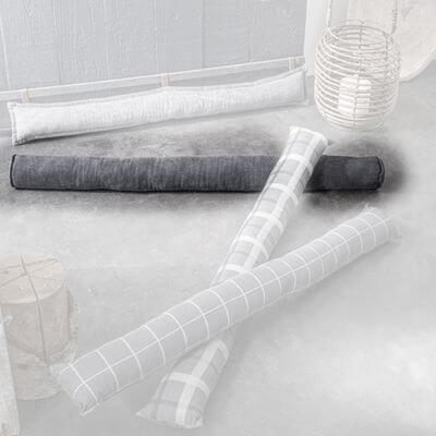 Bas de porte - Gris - Velours côtelé - 95 x 10 cm 