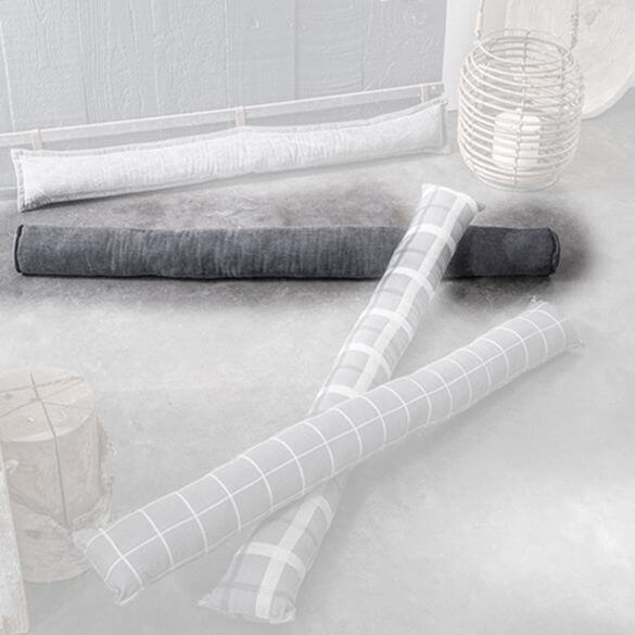 Bas de porte - Gris - Velours côtelé - 95 x 10 cm 