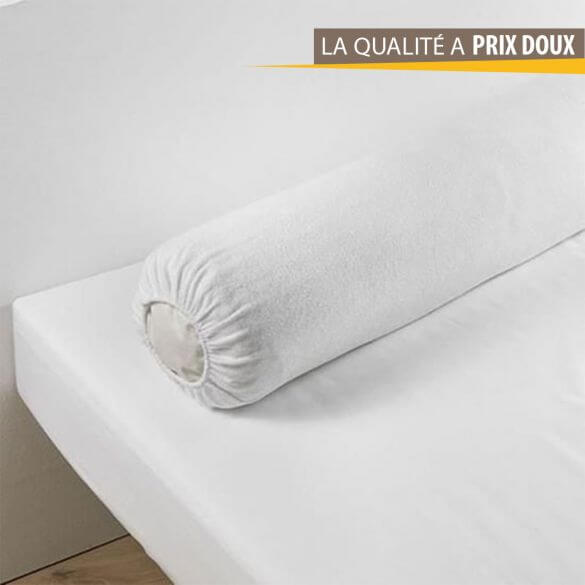 Housse protège-traversin blanc 140 cm 200 g/m² coton