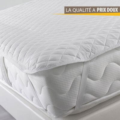 Surmatelas avec élastiques - 90 x 190 cm - Microfibre unie