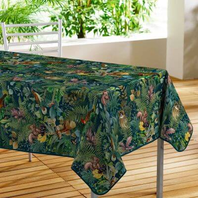 Nappe antitache rectangulaire - 140 x 240 cm -Animaux dans la foret