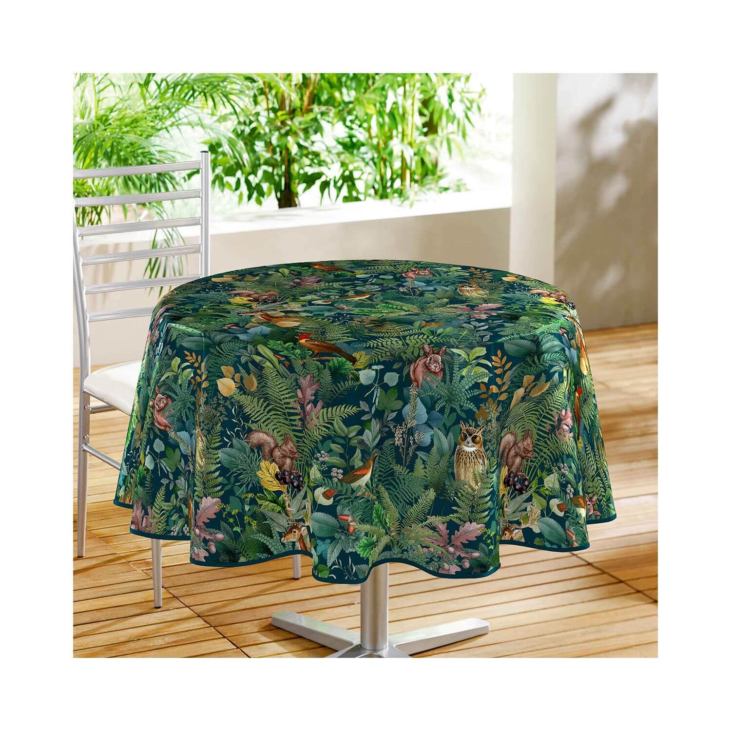 Nappe antitache ronde - Diamètre 160 cm -Animaux dans la foret