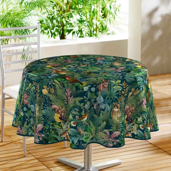 Nappe antitache ronde - Diamètre 160 cm -Animaux dans la foret