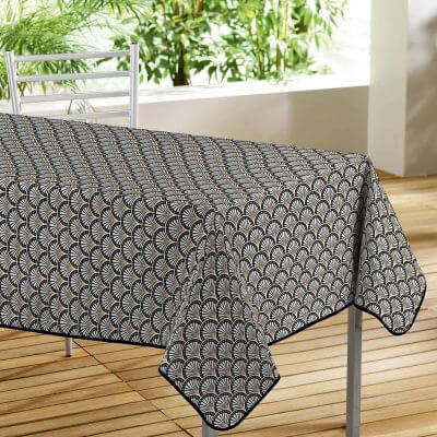 Nappe rectangulaire toile cirée transparente (L240 cm) Garden Anthracite -  Linge de table - Eminza