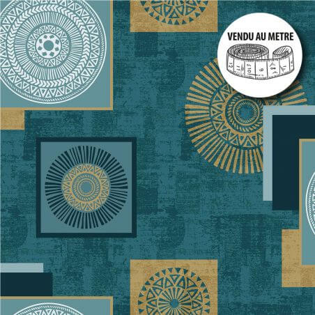 Toile Cirée Au Mètre Doulito – Largeur 140 Cm – Motifs Graphiques Tons Beige