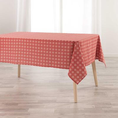 Nappe rectangulaire anti tâche – Moderne rouge et blanche – Nappe de table,  Linge de table, Linge de maison