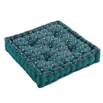 Coussin de sol garni - 45 x 45 cm x 10 cm - Art déco - Imprimé métallisé