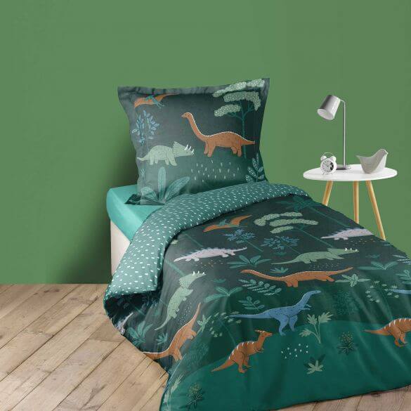 Housse de couette - 140 x 200 cm + taie - Dinosaures Housse de couette - 140 x 200 cm + taie - Dinosaures