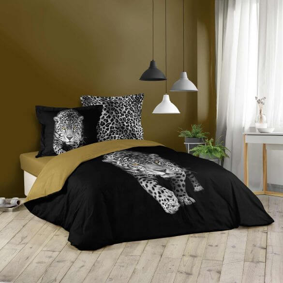 Housse de couette - 240 x 220 cm + taies - Léopard Housse de couette - 240 x 220 cm + taies - Léopard