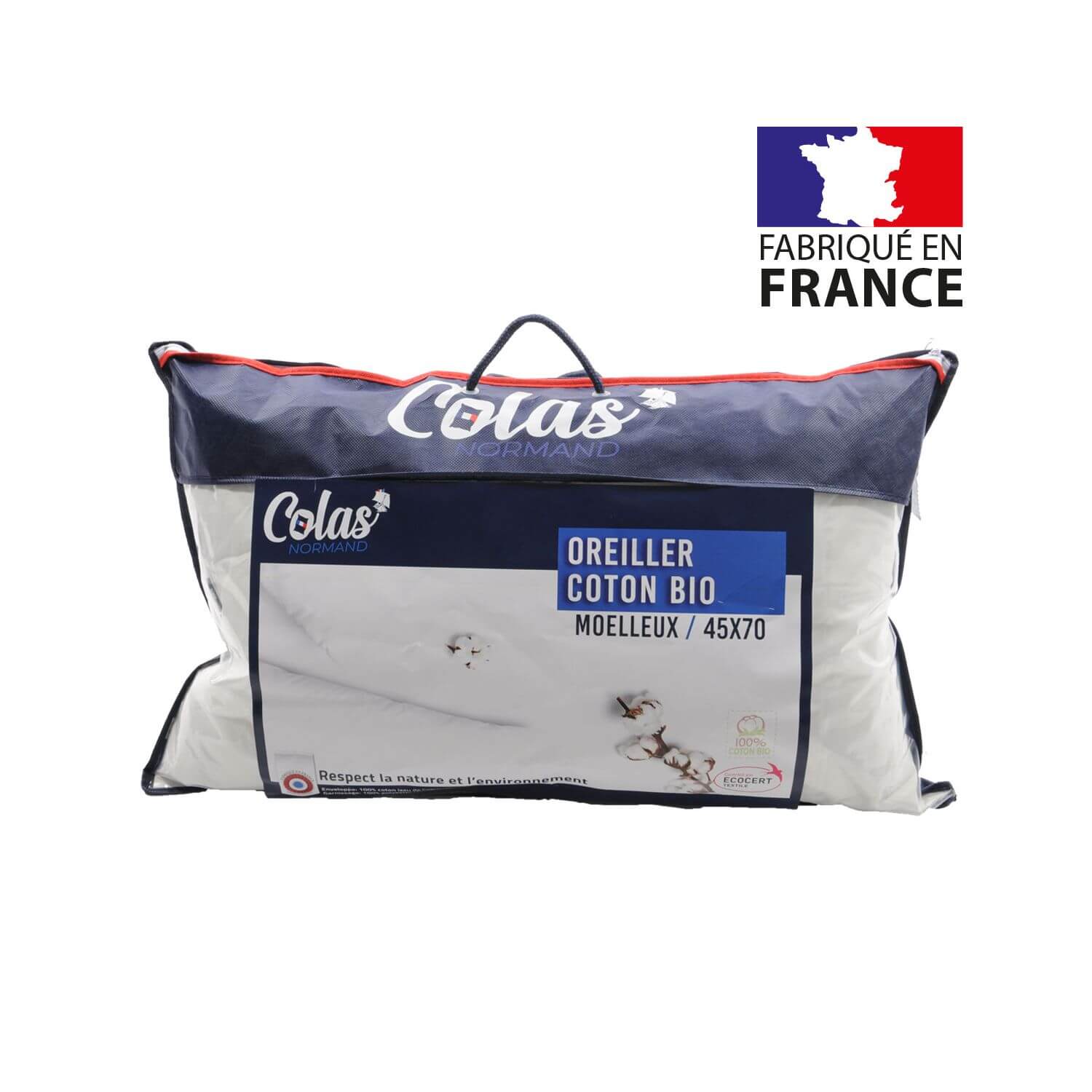 Oreiller moelleux - 45 x 70 cm - Coton bio