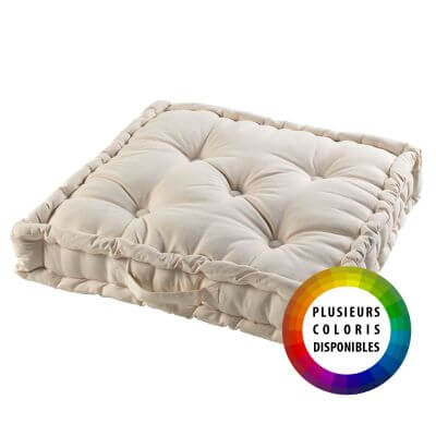 Coussin de sol garni - 55 x 55 cm x 10 cm - Uni