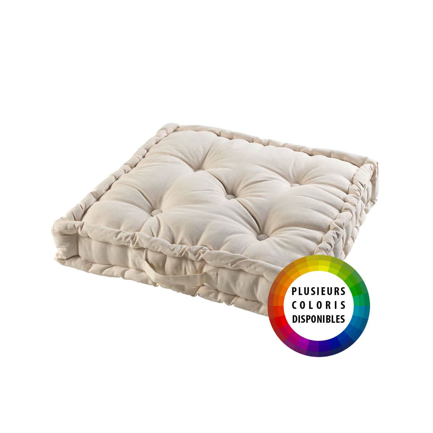 Coussin de sol garni - 55 x 55 cm x 10 cm - Uni