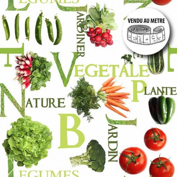Toile cirée au mètre - Largeur 140 cm - Légumes Toile cirée au mètre - Largeur 140 cm - Légumes