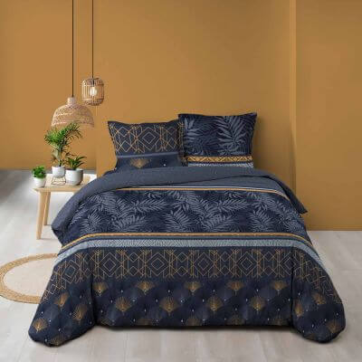 Parure de lit housse de couette Ming Dark Blue 240 x 260 cm - La Maison en  Chiffon