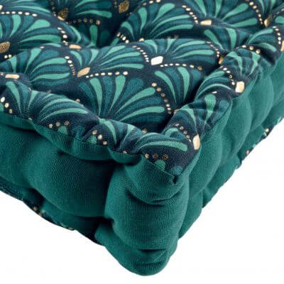 Coussin de sol garni - 45 x 45 cm x 10 cm - Art déco - Imprimé métallisé