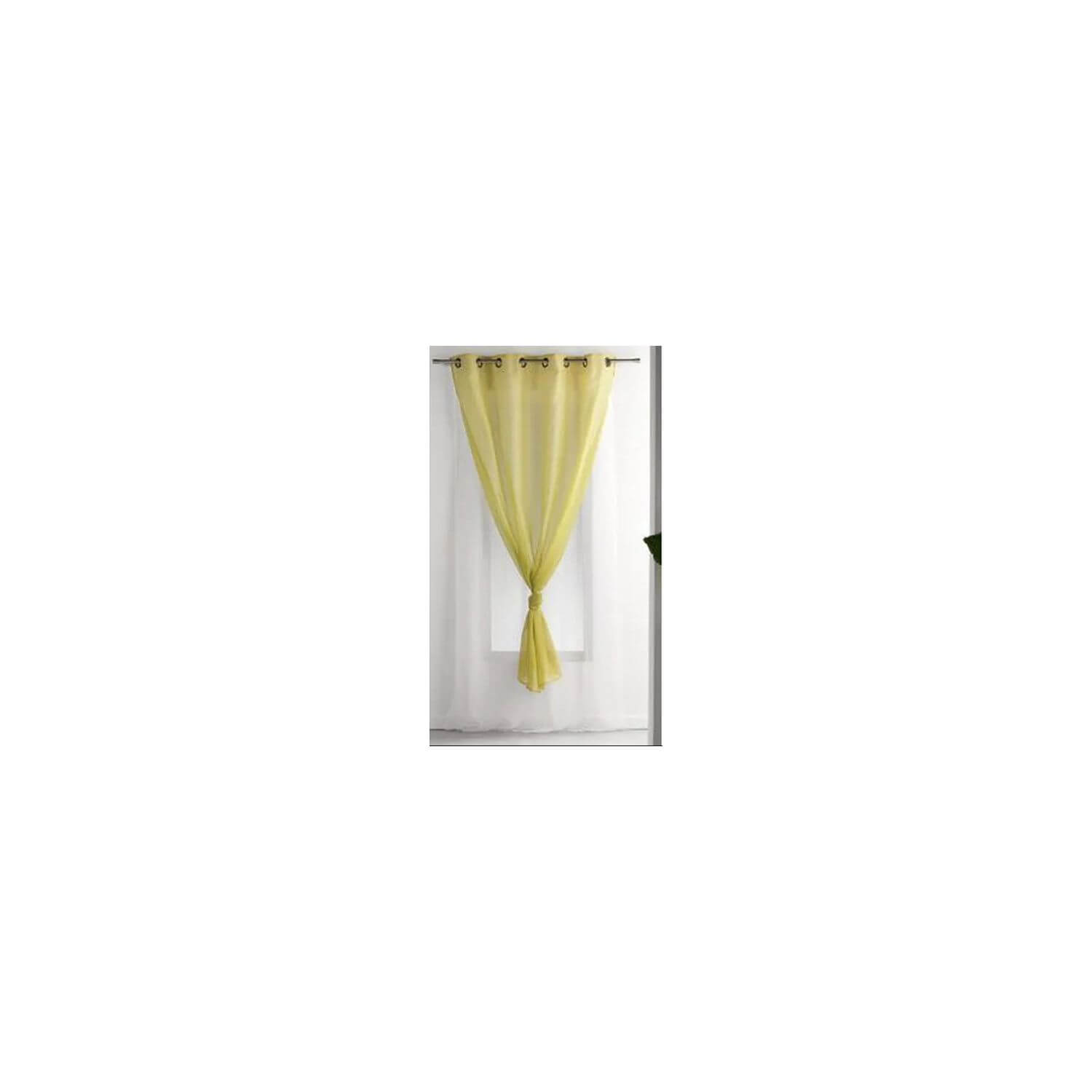 panneau double voile oeillet fer blanc amande