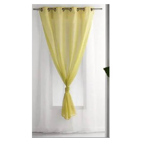 panneau double voile oeillet fer blanc amande panneau double voile oeillet fer blanc amande