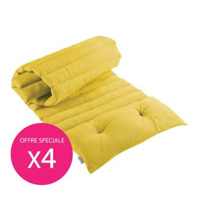 Lot : 4 matelas bain de soleil - 60 x 180 cm - Jaune