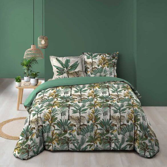Housse de couette - 240 x 220 cm + taies - Palmiers Housse de couette - 240 x 220 cm + taies - Palmiers