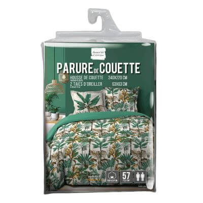 Housse de couette - 240 x 220 cm + taies - Palmiers