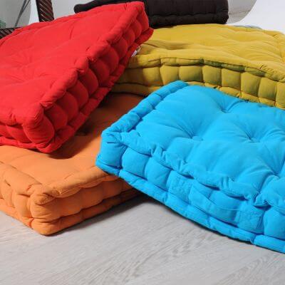 Coussin de sol garni - 50 x 50 cm - 100 % coton