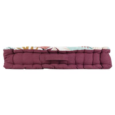 Coussin de sol - 60 x 60 cm x 10 cm - Feuillage coloré vert, rose et blanc