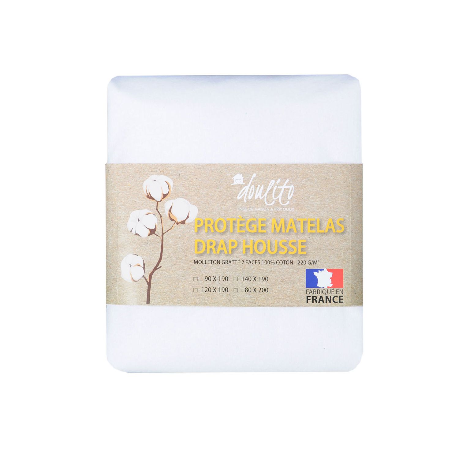 Protège matelas Doulito - 90x190 cm - Made in France - Coton