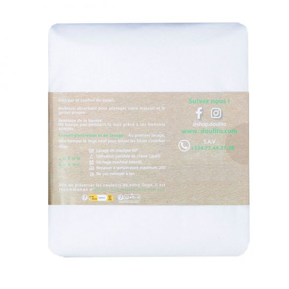 Protège matelas Doulito - 80x200 cm - Made in France - Coton