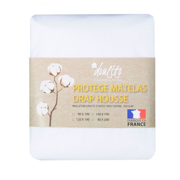 Protège matelas Doulito - 80x200 cm - Made in France - Coton
