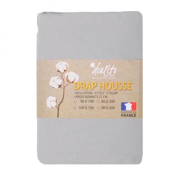 Drap housse Doulito - 80x200 cm - Made in France - Coton