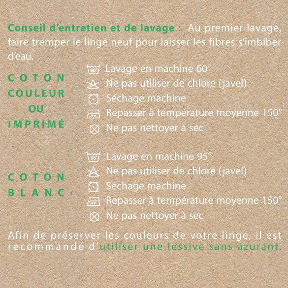 Drap housse uni en coton, matelas épais, Made in France