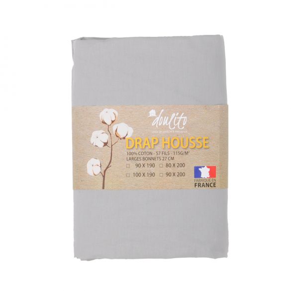 Drap housse Doulito - 100x190 cm - Made in France - Coton Drap housse Doulito - 100x190 cm - Made in France - Coton