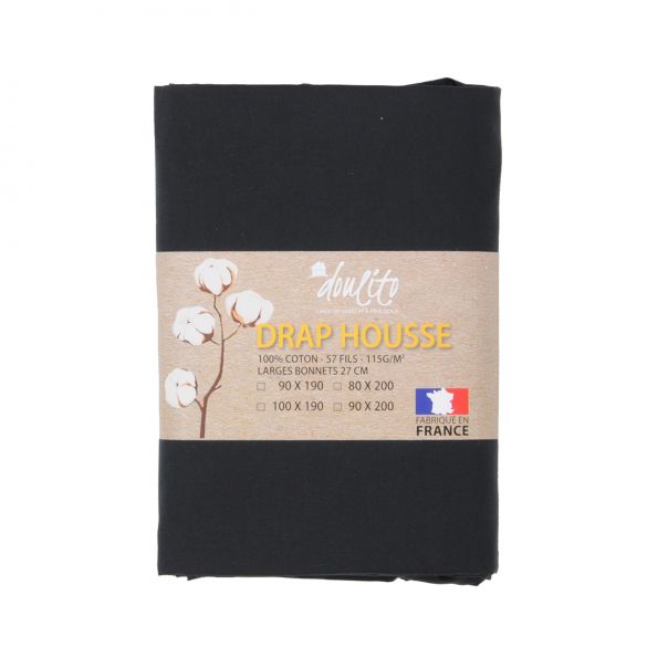 Drap housse Doulito - 100x190 cm - Made in France - Coton