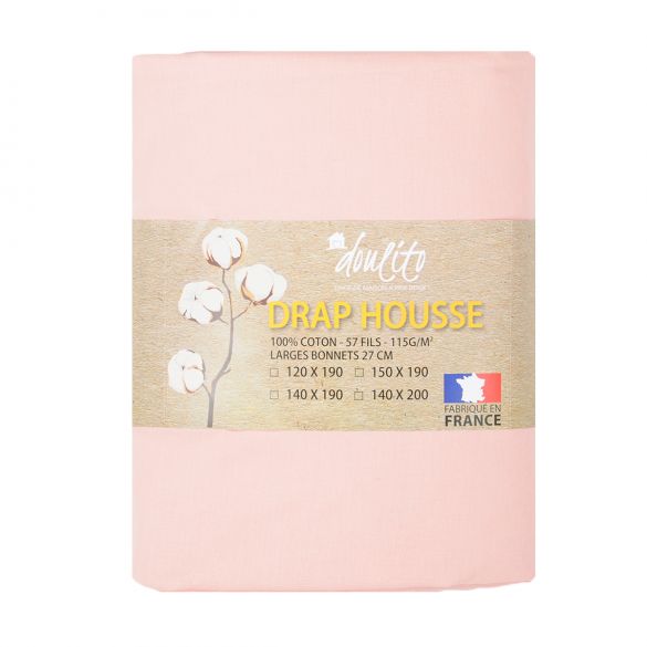 Drap housse Doulito - 140x200 cm - Made in France - Coton